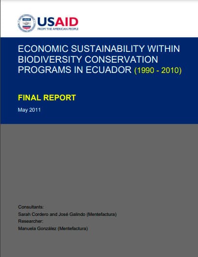 economic sustainability within biodiversity conservation programs in ecuador